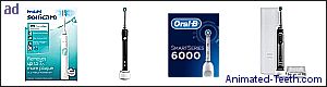 Pictures of Sonicare and Oral-b electric toothbrushes.